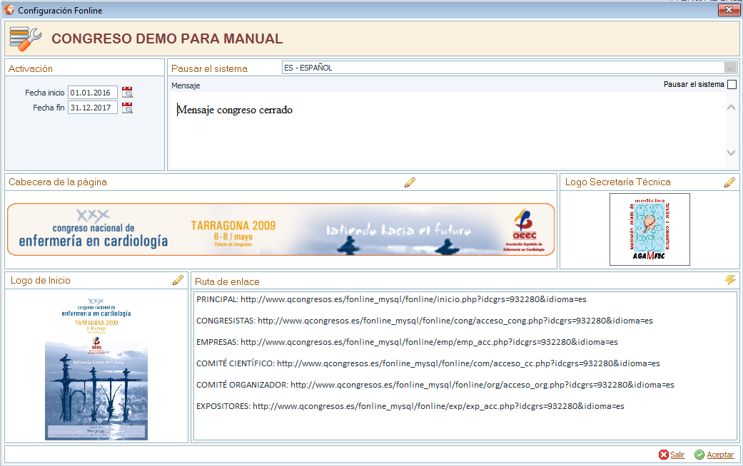 Configuración fonline
