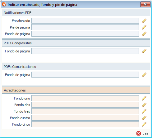 Encabezado, fondo y pie de página para PDF